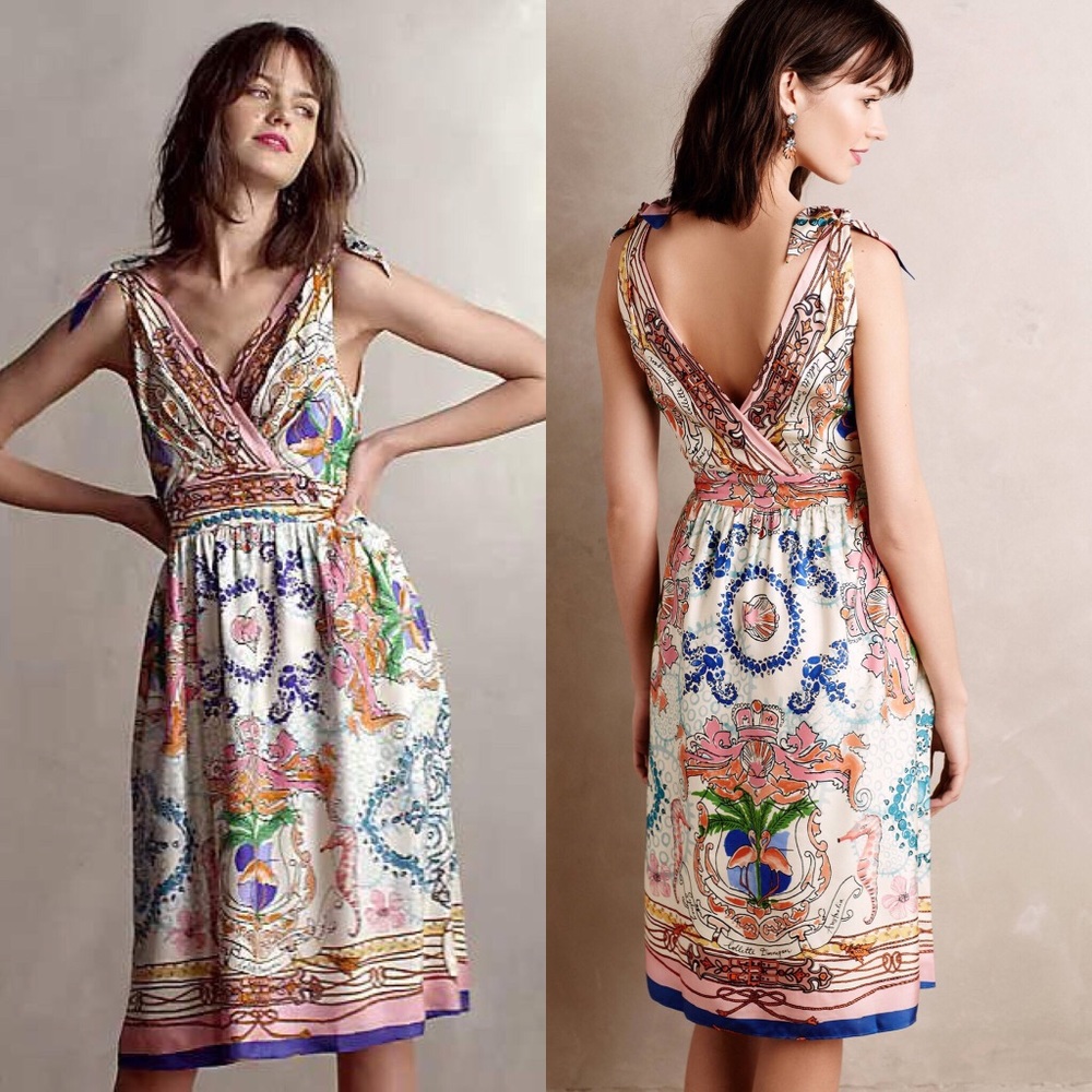 NWOT Anthropologie Tied Acionna Silk Dress
